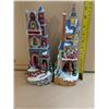 Image 2 : (2) Vintage Standing Porcelain Christmas Buildings