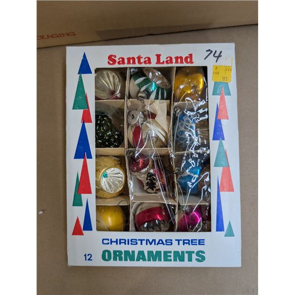 Box of Vintage Christmas Ornaments