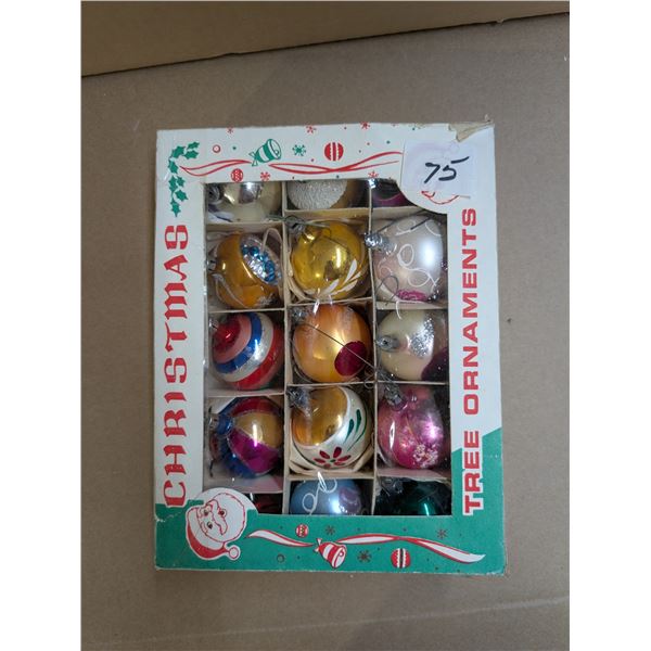 Box of Vintage Christmas Ornaments
