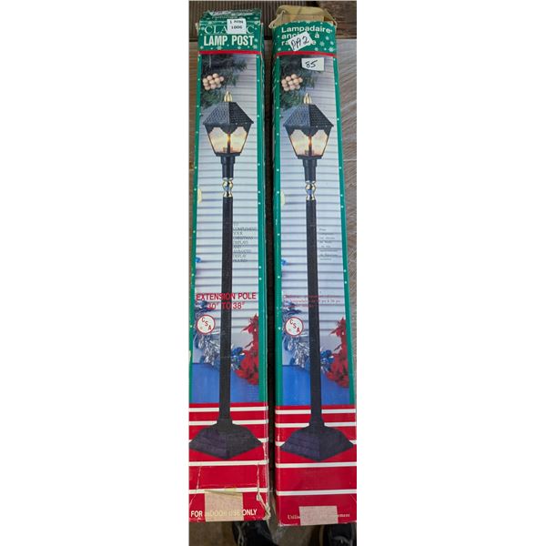 (2) Vintage Classic Lamp Posts 30"-38" Extension Pole w/ original Boxes