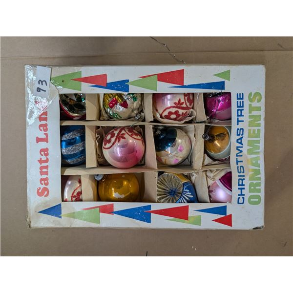 Box of Vintage Christmas Ornaments