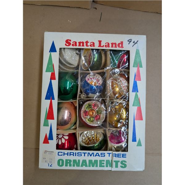 Box of Vintage Christmas Ornaments