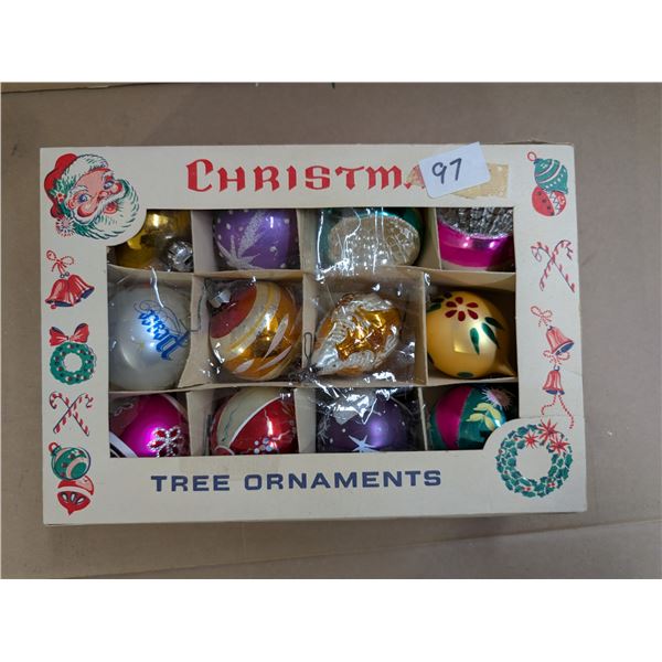 Box of Vintage Christmas Ornaments