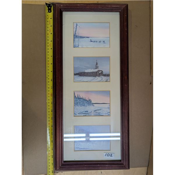 (4) Paintings by GC.Serimshaw-92 21.5"x10"