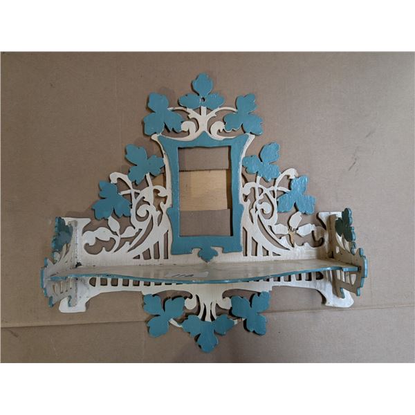 Vintage Wood Wall Decor, Space For Small Photograph  12"x11"