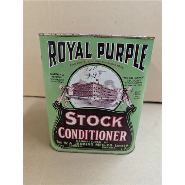 Vintage Royal Purple Stock Conditioner Tin