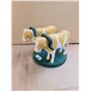 Image 1 : Vintage Wooden (2) Cow Figures On Stand