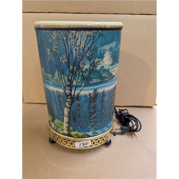 Vintage Lamp w/ Illustrated Lamp Shade (not tested)