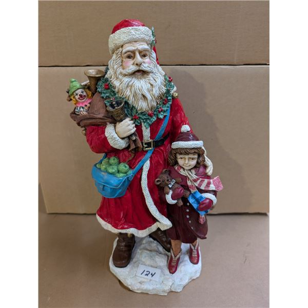 Vintage Christmas Statue (Santa and Young Girl)