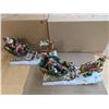 Image 1 : (2) Vintage Christmas Statue Decor (Santa/Family on Sleighs and Reindeer)
