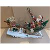 Image 5 : (2) Vintage Christmas Statue Decor (Santa/Family on Sleighs and Reindeer)