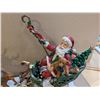 Image 6 : (2) Vintage Christmas Statue Decor (Santa/Family on Sleighs and Reindeer)