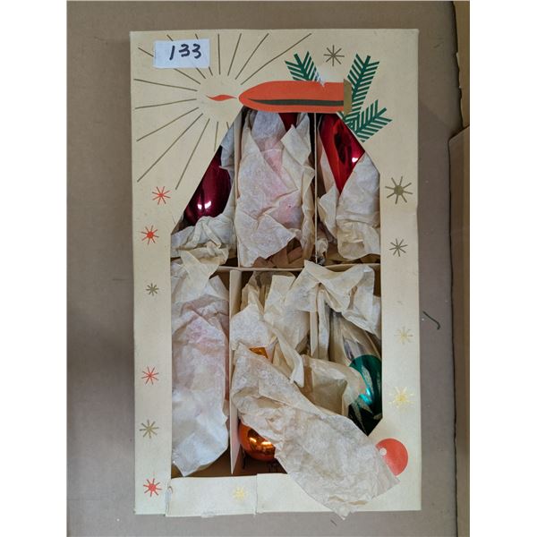 Box of Vintage Christmas Ornaments