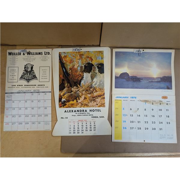 Lot of Vintage Calendars (2) 1975 (1)1973