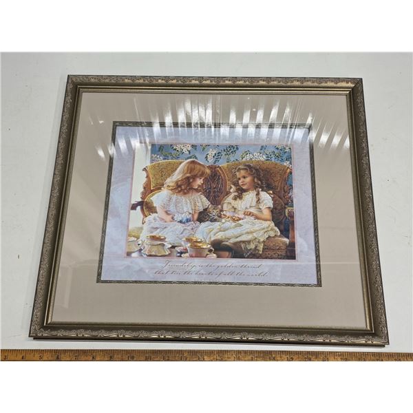 "Friendship is the Golden Thread" art print by Sandra Kuck - Professionally Framed 20x18 inch - 1993
