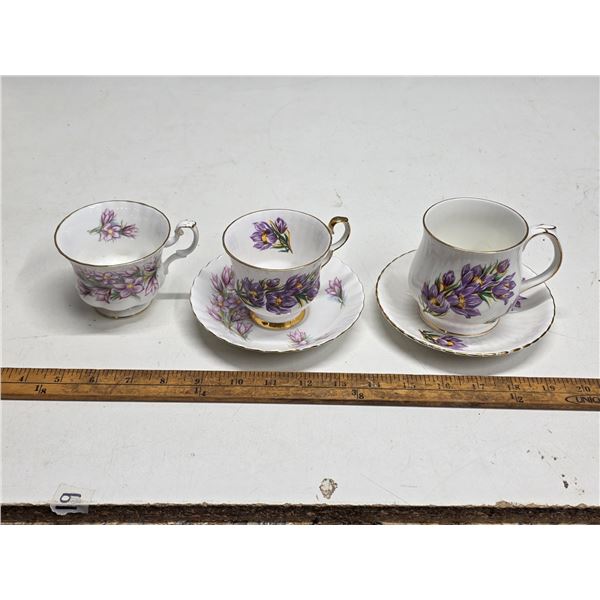 "K's" China "Prairie Crocus" + Royal Albert "Prairie Crocus"