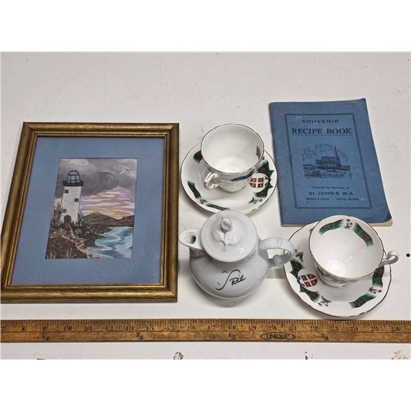 Eastern Canada Items - 2 Royal Adderley China "New Foundland Tartan" + "Rita Macneil" Teapot + Book 