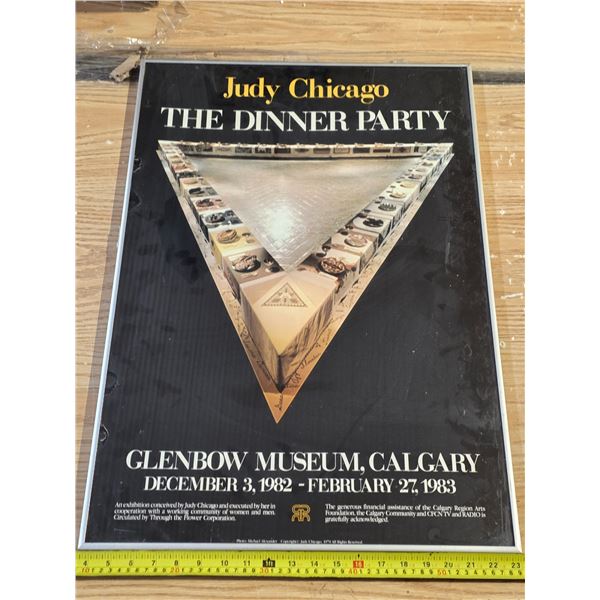 The dinner party Art exhibit poster- judy chicago- 19" by 28"