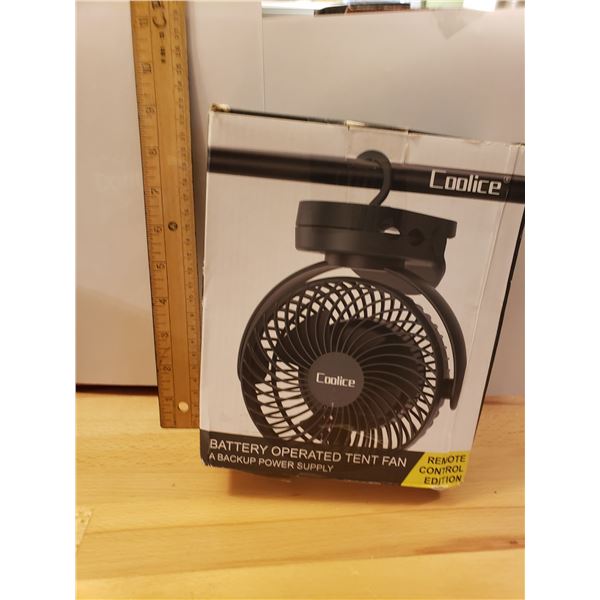 Battery operated tent fan