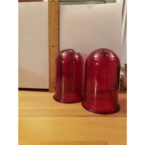 Red glass lamps-6"H