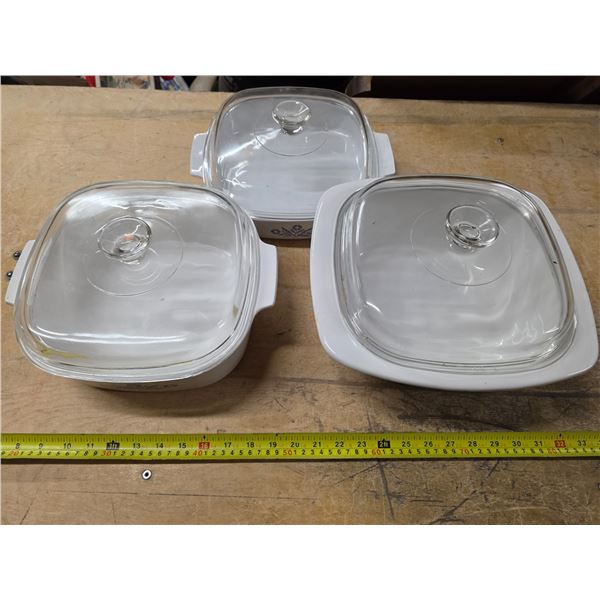 3 corning ware dishes