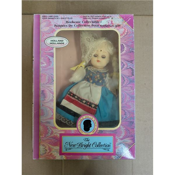 Vintage "The New Bright Collection" Book Case Doll Collectable w/ Original Box