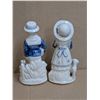 Image 2 : (2) Victorian Blue and White Vintage Porcelain Figures