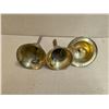 Image 3 : (3) Vintage Brass Bells (1) knobber Missing