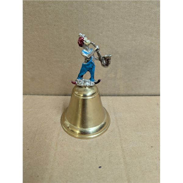 Vintage Brass Bell w/ Clown Design Handle