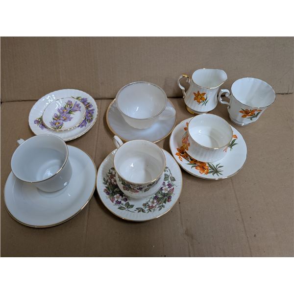 Misc. Vintage Tea Cups and Saucers (Provincial Prairie, Royal Windsor, and etc.)