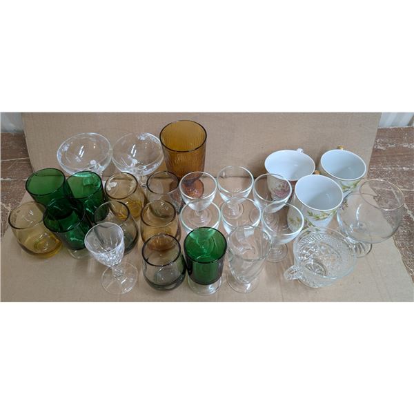 Lot of Vintage Glasses (Colored, Crystal, and etc.)