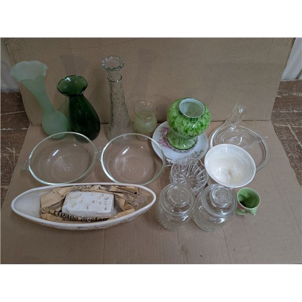 Lot of Misc. Glassware (Vases, Jars, and etc.)