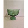 Image 1 : Vintage Green Glass Pedestal Dish