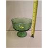 Image 3 : Vintage Green Glass Pedestal Dish