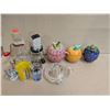 Image 1 : Lot of Misc. Kitchenware (Fruit Design Containers , Vintage Shot Glasses, Vintage orange Juicer, etc