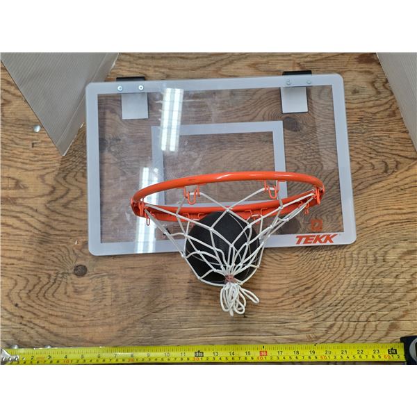 Indoor basketball hoop and ball