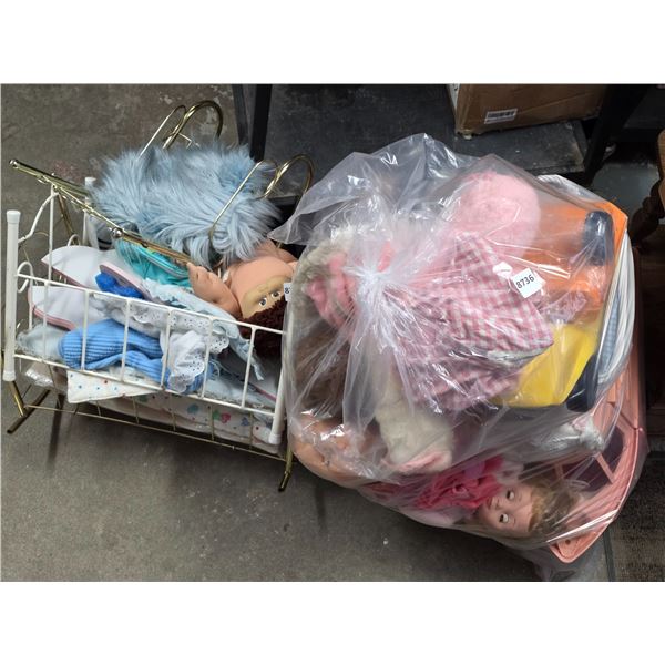 Lot of dolls and toys