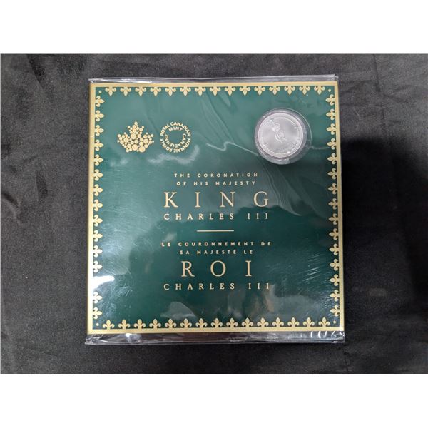 Royal Canadian Mint Sealed  2023 "The Coronation of his Majesty King Charles III" 5 Dollar Fine Silv