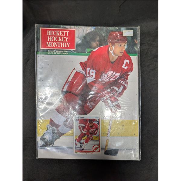 Vintage 1991 Beckett Hockey Magazine Ft. Steve Yzerman and Bobby Hull Issue #3