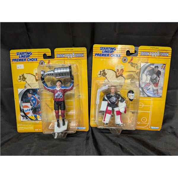 (2) Vintage Starting line up 1998 Edition Factory Sealed Hockey Figures (Joe Sakic and Domminick Has