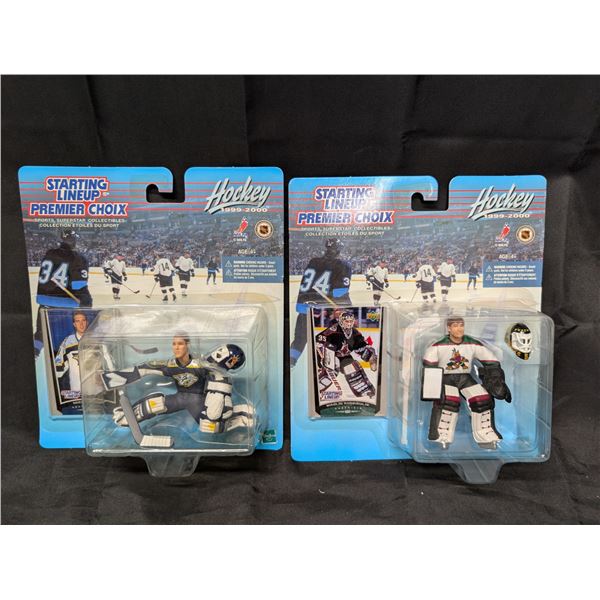 (2) Vintage Starting line up 1999-2000 Hockey Figures (Mike Dunham and Nikolai Khabibulin)