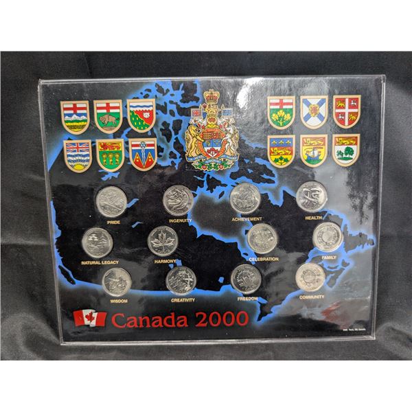 Vintage 2000 Commemorative Millennium Coin Set w/ Base