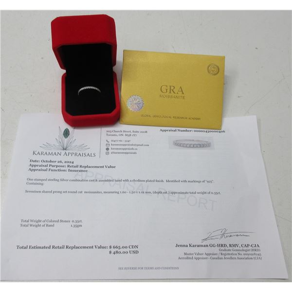 SEVENTEEN GRA CERTIFIED ROUND BRILLIANT CUT MOISSANITE STONES VVS D COLOR SET IN WEDDING RING STYLE 