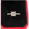 Image 2 : 1.00 CT GRA CERTIFIED PRINCESS CUT MOISSANITE STONE VVS D COLOR WITH 18 ROUND BRILLIANT CUT CUBIC ZI