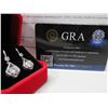 Image 6 : 2.00 CT TW GRA CERTIFIED ROUND BRILLIANT CUT MOISSANITE STONE VVS D COLOR WITH 1 LARGER SET ON HOOP 