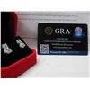 Image 6 : 3.00 CT TW GRA CERTIFIED ROUND BRILLIANT CUT MOISSANITE STONES VVS D COLOR WITH 0.50 CT SET ABOVE A 