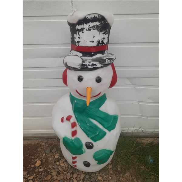 Plastic Snowman with Carrot Nose - 40"H