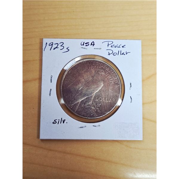 Silver 1923 USA peace dollar