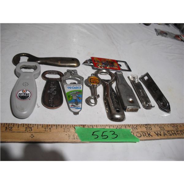 Vintage bottle cap and paint can openers