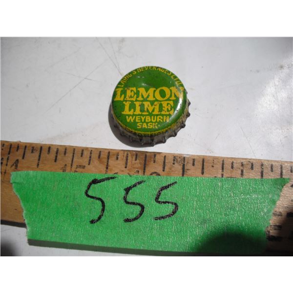Laings beverages bottle cap- lemon lime- weyburn sk